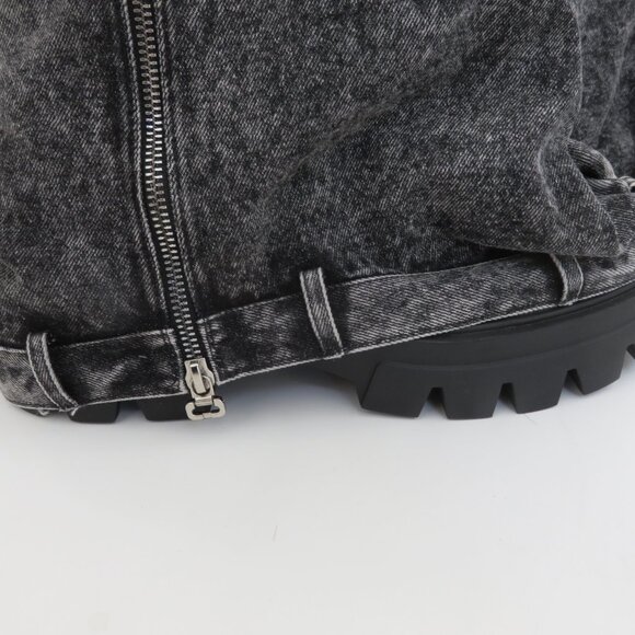 FOLD OVER Padlock PLATFORM BOOT IN DENIM Size 42 - Picture 4 of 9